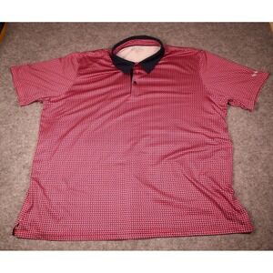 Maelreg Performance Polo Shirt Mens 3XL Pink Navy Geometric Golf Short Sleeve